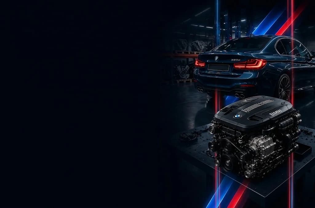 BMW B58 engine and sedan
