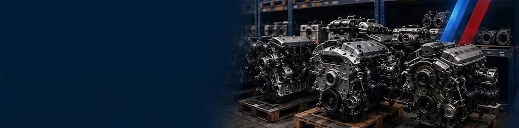BMW engines on workshop pallets